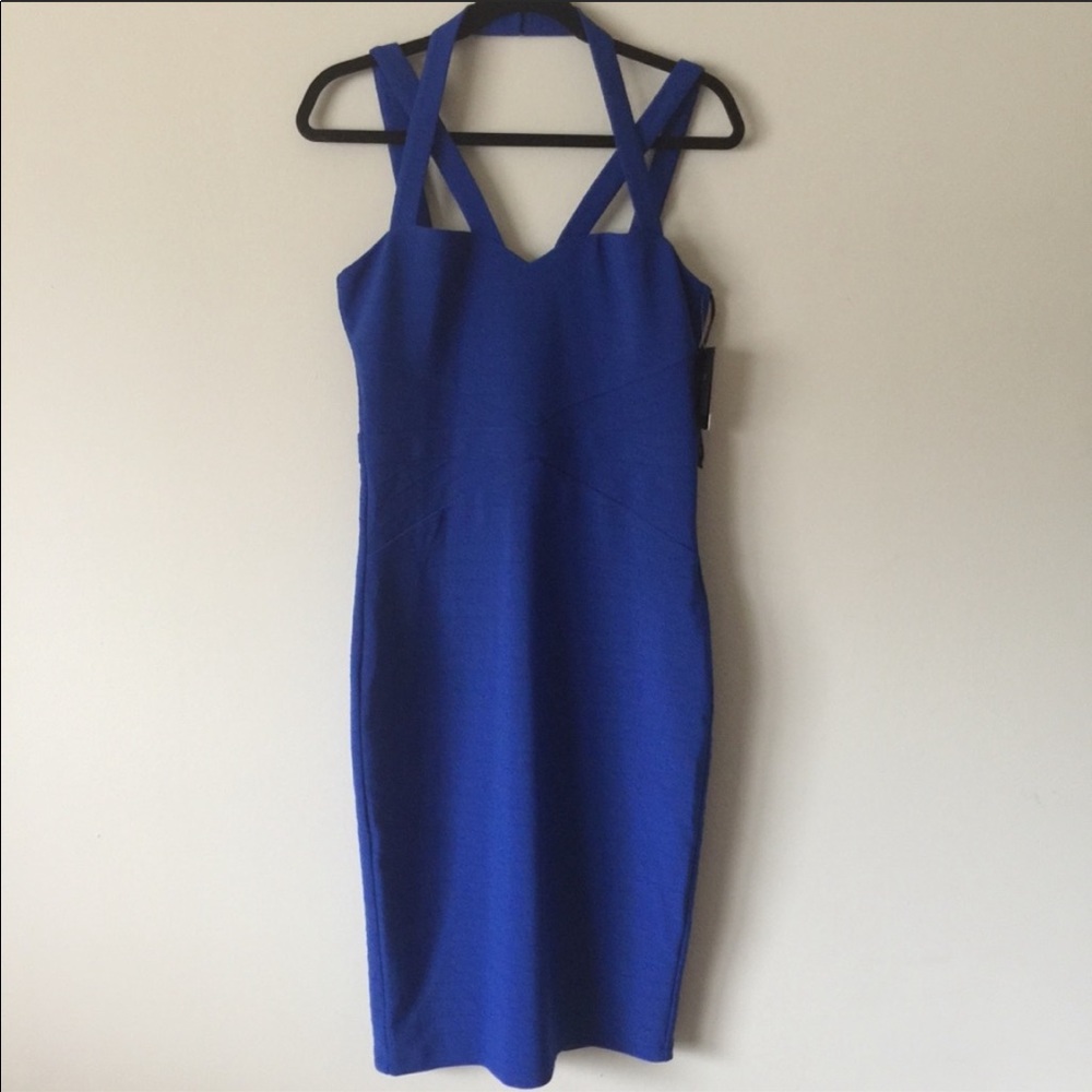 Guess Jayne cobalt blue bodycon dress.